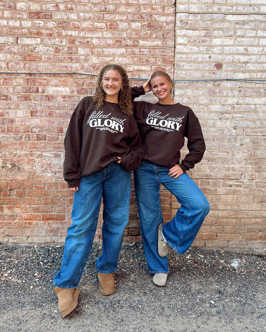 Filled With Glory Crewneck - Dark Chocolate